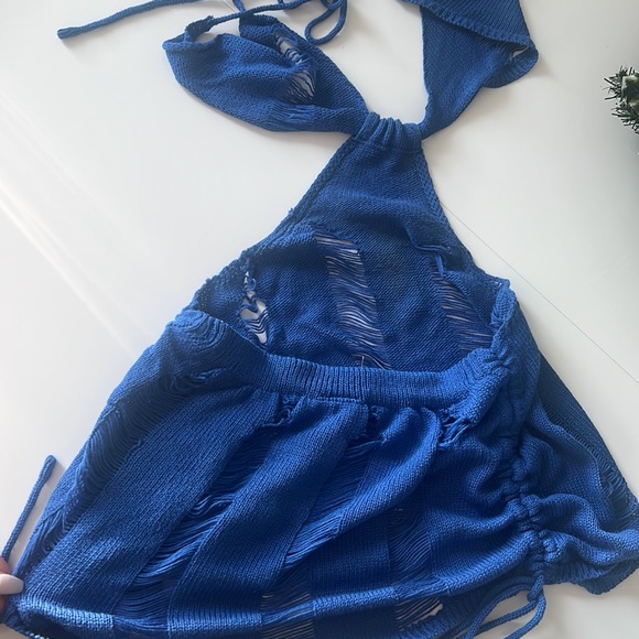 Backless knitted swimsuit cover up size S - Picture 3 of 3